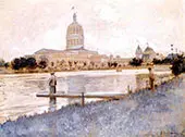 The Chicago World Fair Illinois Building c1893 By John Henry Twachtman