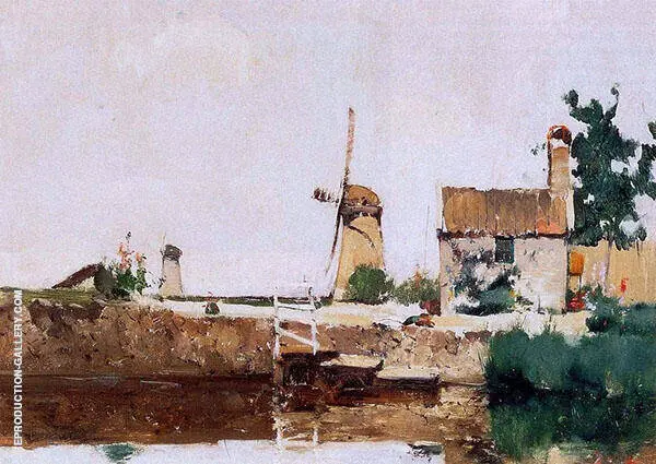Windmills Dordrecht 1881 By John Henry Twachtman