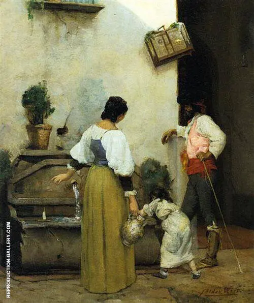 At The Water Trough 1877 By J. Alden Weir