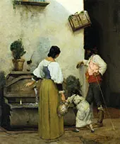 At The Water Trough 1877 By J. Alden Weir