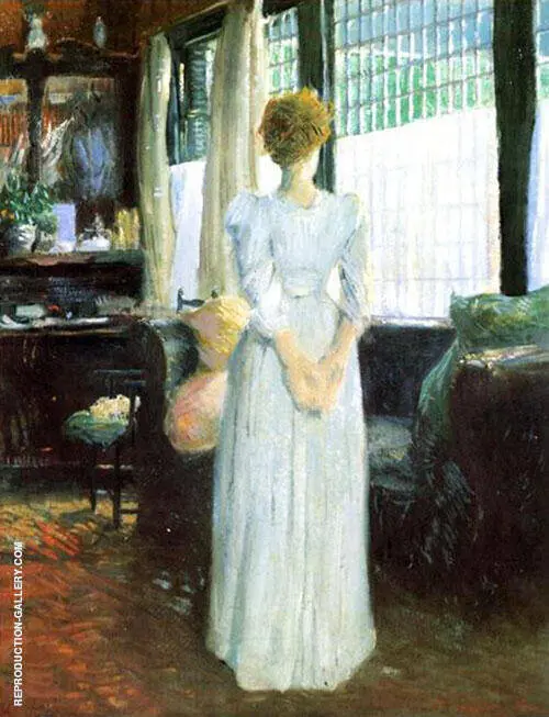 In The Livingroom By J. Alden Weir