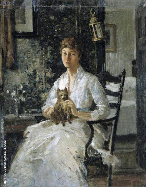 Portrait of a Lady with a Dog c1890 | Oil Painting Reproduction