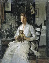 Portrait of a Lady with a Dog c1890 By J. Alden Weir