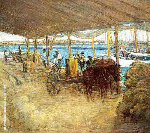 The Wharves Nassau 1913 by J. Alden Weir | Oil Painting Reproduction