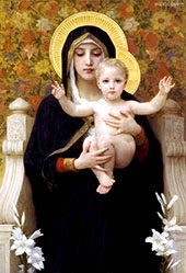 Virgin of The Lilies By William-Adolphe Bouguereau
