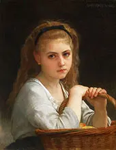 Young Girl with Basket of Fruit 1883 By William-Adolphe Bouguereau
