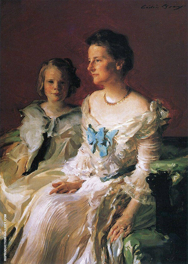 Portrait of Mrs Theodore Roosevelt and her Daughter Ethel 1902 | Oil Painting Reproduction
