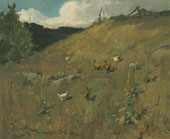 Landscape with Chickens By Willard Leroy Metcalf