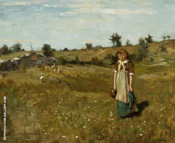Woman in a Field 1878 By Willard Leroy Metcalf