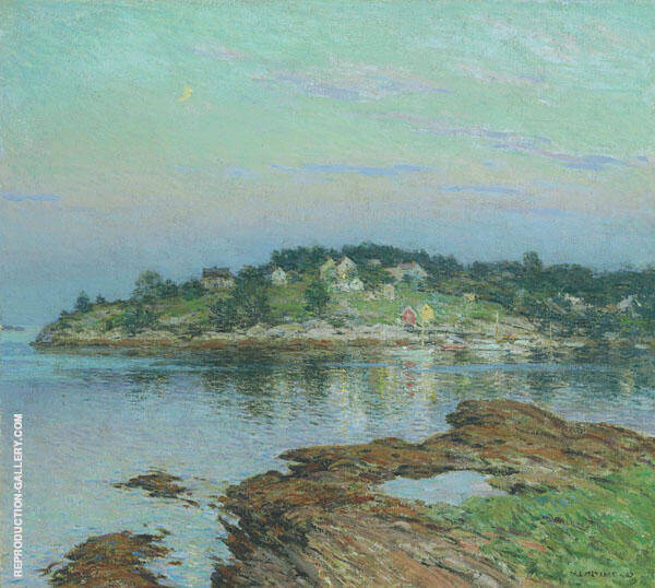 The Young Moon 1907 by Willard Leroy Metcalf | Oil Painting Reproduction