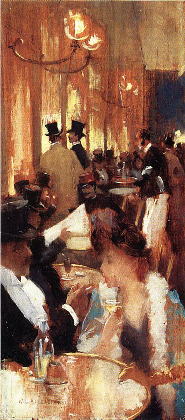 In the Cafe 1888 By Willard Leroy Metcalf
