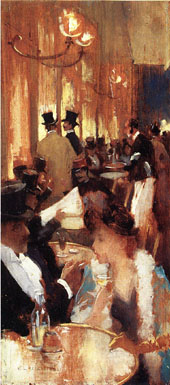 In the Cafe 1888 By Willard Leroy Metcalf