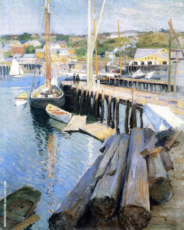 Fish Wharves Gloucester 1895 By Willard Leroy Metcalf