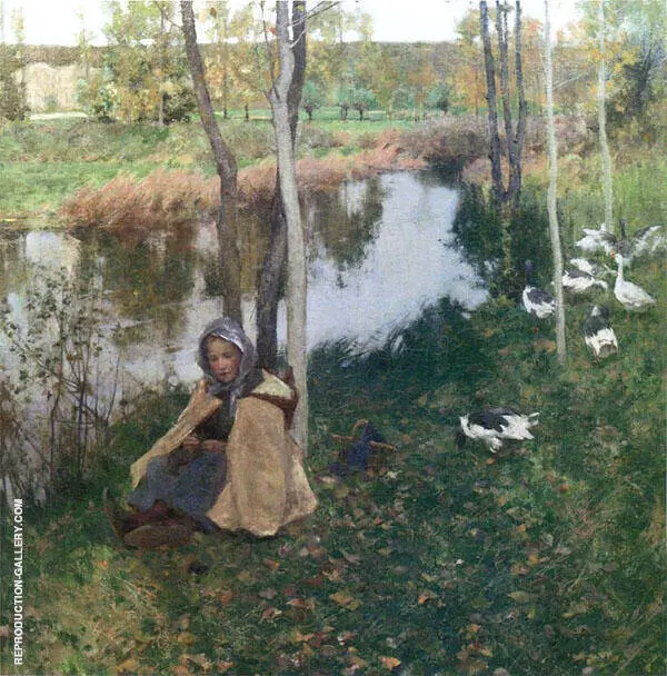 Goose Girl 1886 By Willard Leroy Metcalf