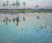 Reflections at Grez sur Loing 1885 By Willard Leroy Metcalf