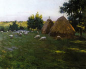 Haystacks at Sunset 1888 By Willard Leroy Metcalf