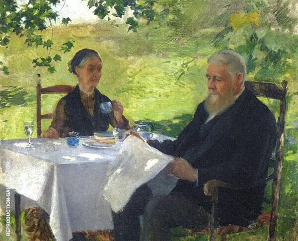 Tea on the Porch 1890 By Willard Leroy Metcalf