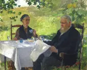 Tea on the Porch 1890 By Willard Leroy Metcalf