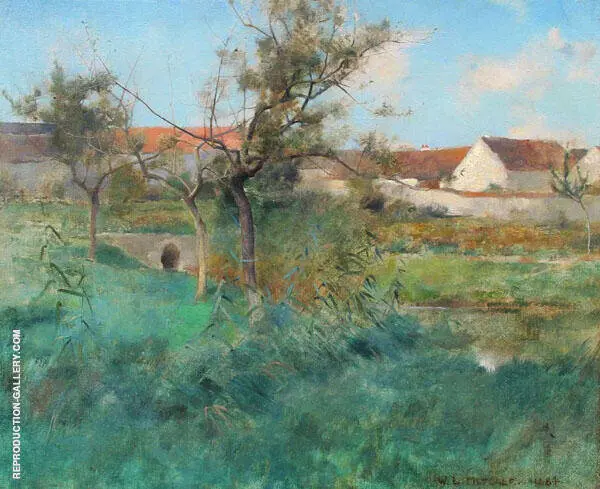 Landscape in Grez 1884 By Willard Leroy Metcalf