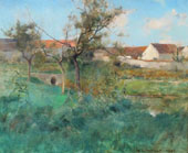 Landscape in Grez 1884 By Willard Leroy Metcalf