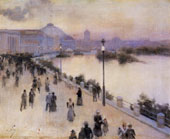 Sunset Hour on the West Lagoon, World Columbian Exposition 1893 By Willard Leroy Metcalf