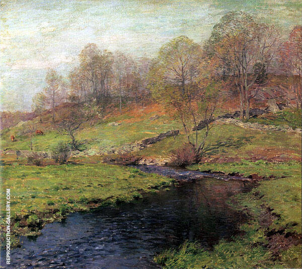 The Trout Brook 1907 by Willard Leroy Metcalf | Oil Painting Reproduction