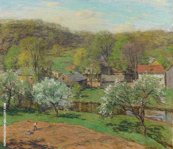 The Village in Late Spring 1920 By Willard Leroy Metcalf