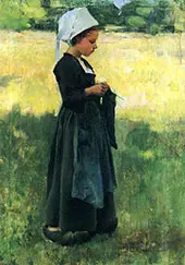 Breton Girl 1884 By Willard Leroy Metcalf