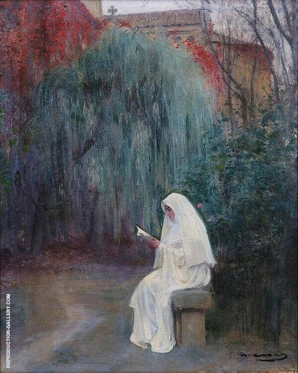 Julia in the Cloister by Ramon Casas | Oil Painting Reproduction