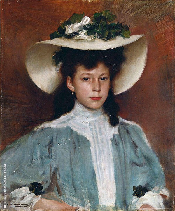 Potrait of Maria Caralt by Ramon Casas | Oil Painting Reproduction