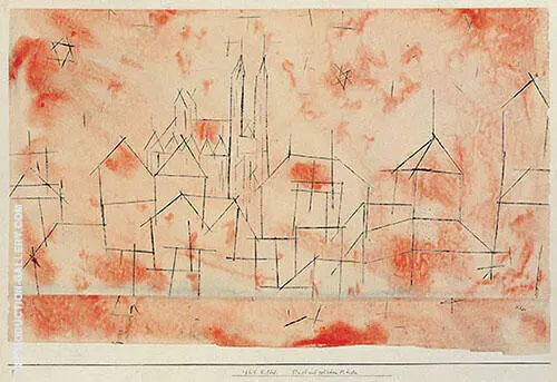 City with Gothic Cathedral 1925 By Paul Klee
