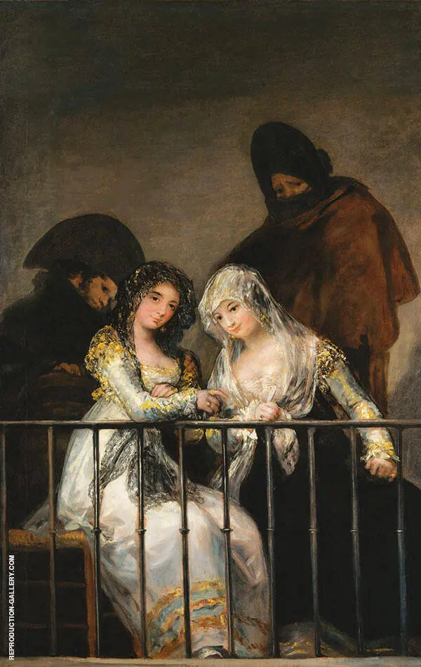 Majas on a Balcony c1800 By Francisco Goya