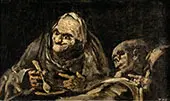 Two Men Eating Soup 1823 By Francisco Goya