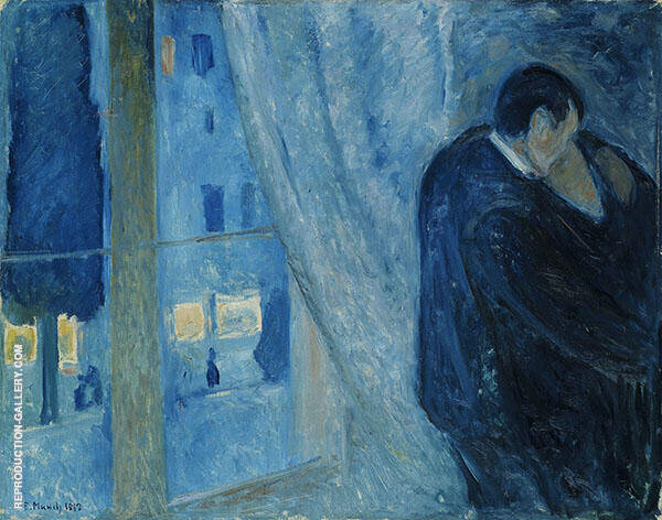The Kiss by the Window 1892 by Edvard Munch | Oil Painting Reproduction