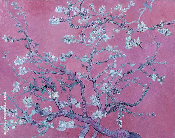 Branches with Almond Blossom Magenta By Vincent van Gogh