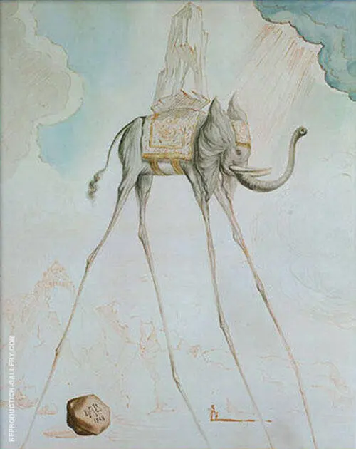 Elephant Giraffe 1965 By Salvador Dali