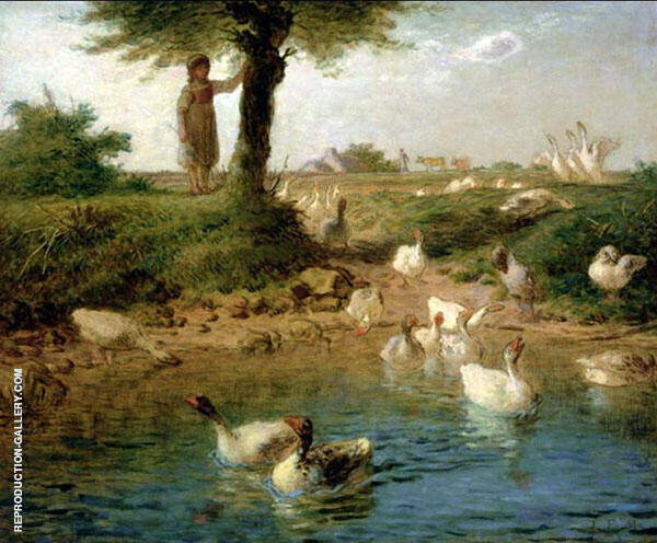 The Goose Girl c1884 by Jean Francois Millet | Oil Painting Reproduction
