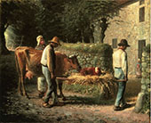 Peasant Bringing Home a Calf Born in the Fields By Jean Francois Millet