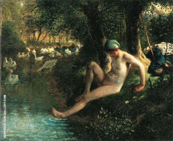 Goose Girl Bathing 1863 By Jean Francois Millet
