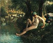 Goose Girl  Bathing 1863 By Jean Francois Millet