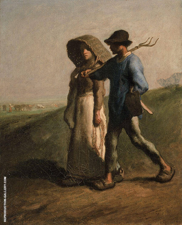 Going to Work c1851 by Jean Francois Millet | Oil Painting Reproduction