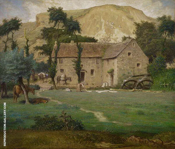 The Farmhouse By Jean Francois Millet