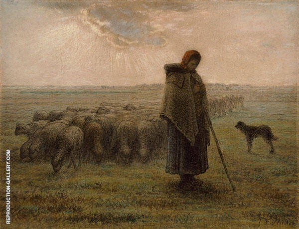 The Shepherdess and her Flock 1862 | Oil Painting Reproduction