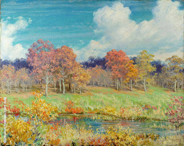 Autumn Landscape by Charles Courtney Curran | Oil Painting Reproduction