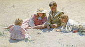 Children by The Seashore By Charles Courtney Curran