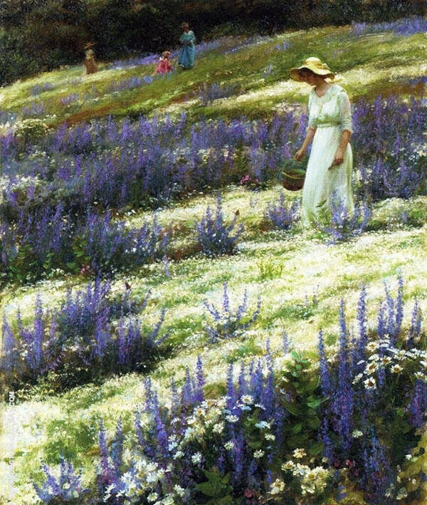 Ladies on a Hill by Charles Courtney Curran | Oil Painting Reproduction