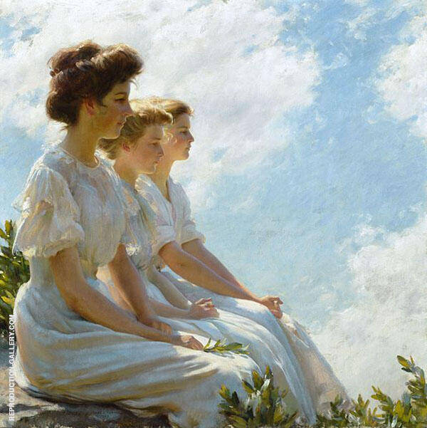 on The Heights 1909 by Charles Courtney Curran | Oil Painting Reproduction