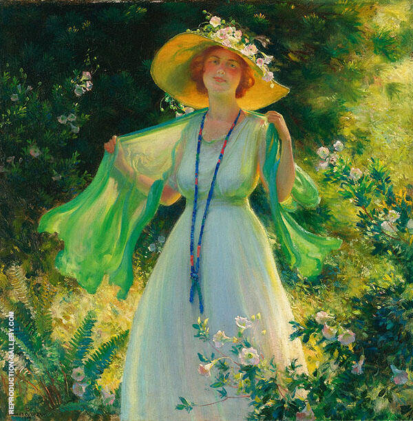 Path of Flowers by Charles Courtney Curran | Oil Painting Reproduction