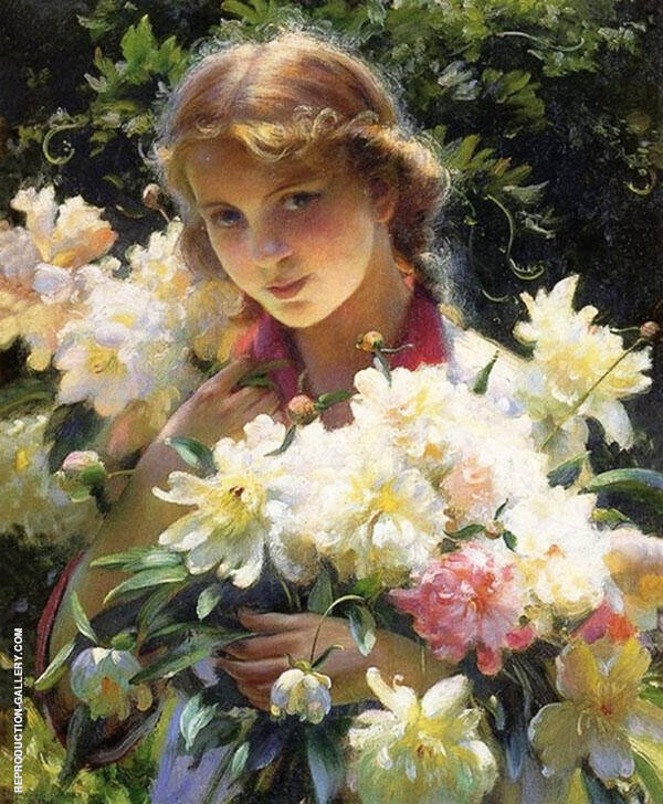Peonies 1915 by Charles Courtney Curran | Oil Painting Reproduction