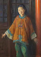 Portrait of Liang L Ling By Charles Courtney Curran